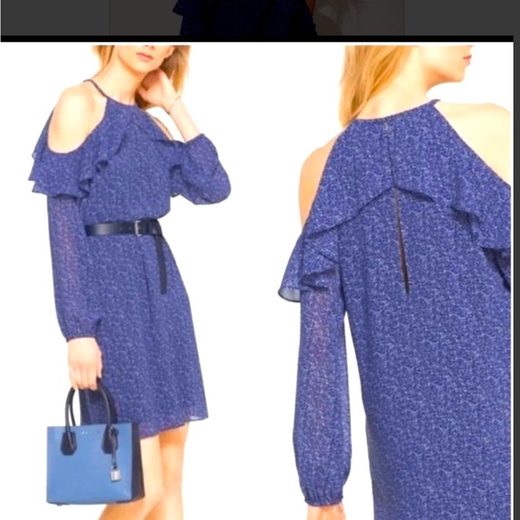 Michael Kors cold shoulder dress navy blue size XS - Picture 3 of 6